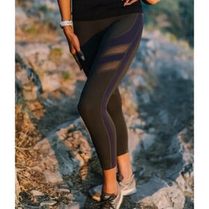 Zyia Active Black Mesh Luxe 7/8 24” Leggings Size 6-8 Stretch Women’s